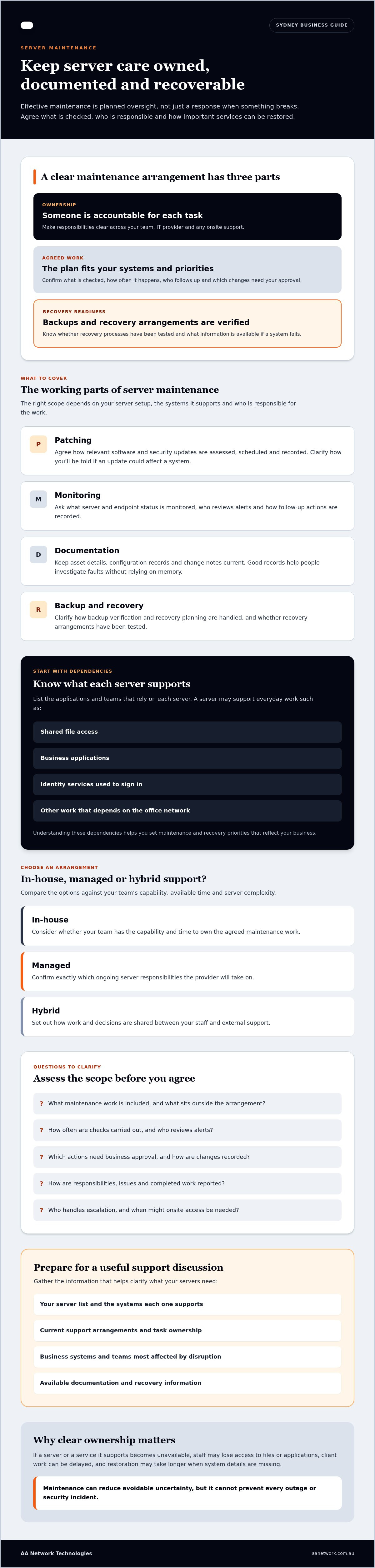 Server maintenance sydney