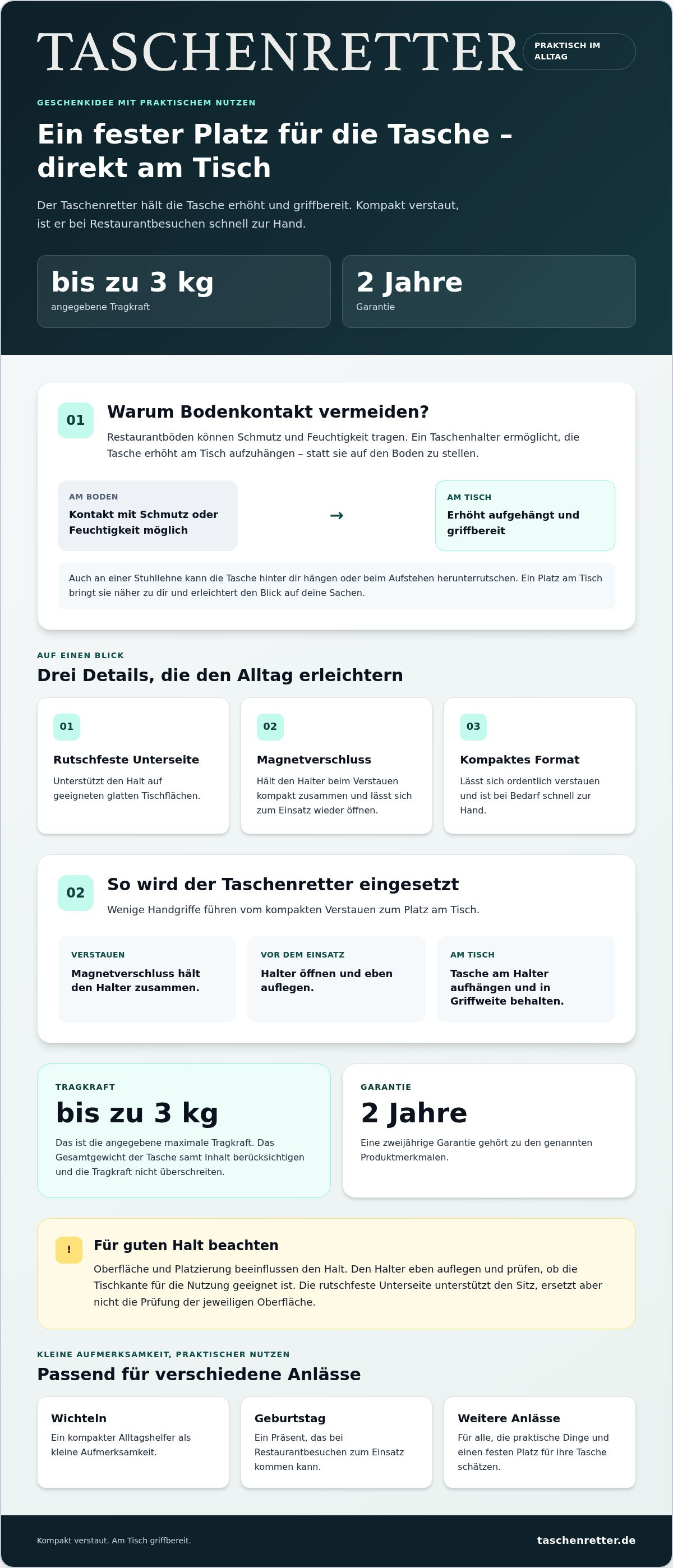 Taschenhalter Geschenkidee