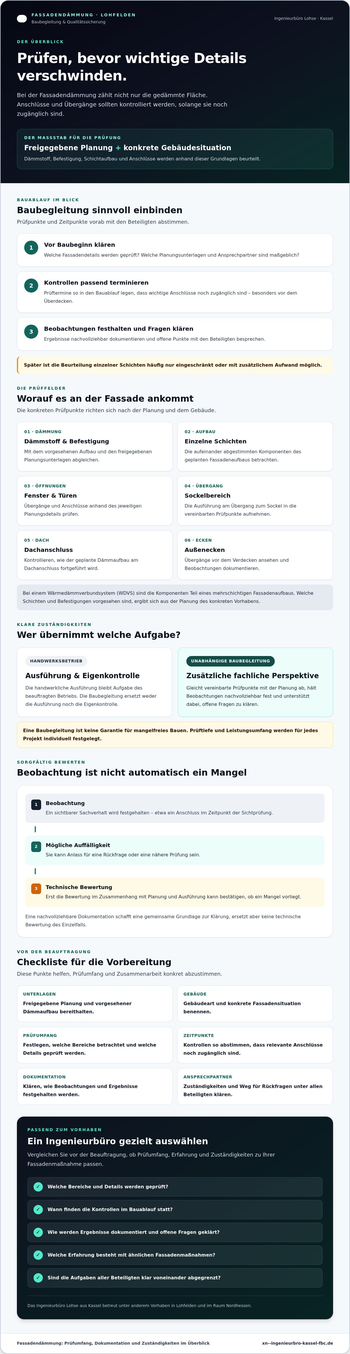 Baubegleitung Wärmedämmung Lohfelden Fassade