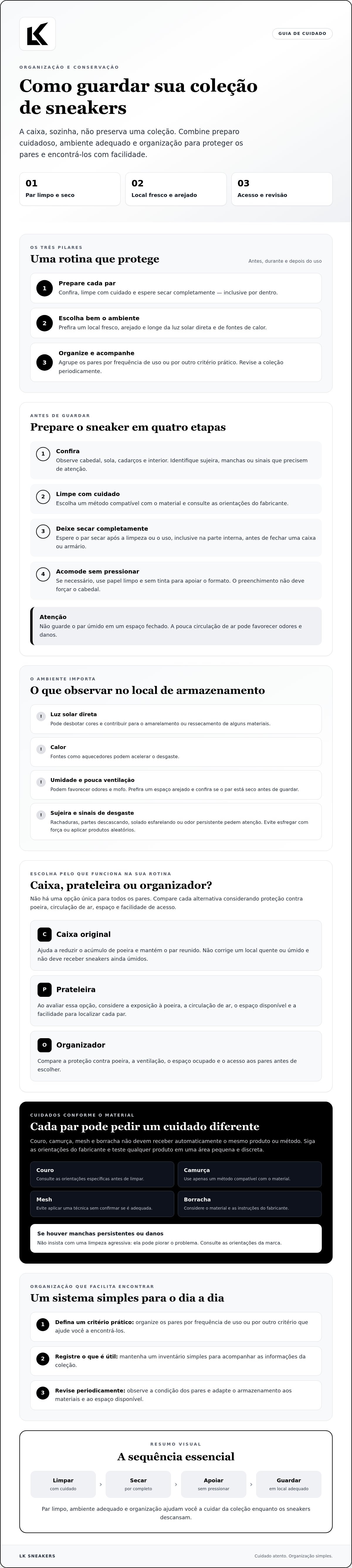 Como guardar coleção de sneakers corretamente