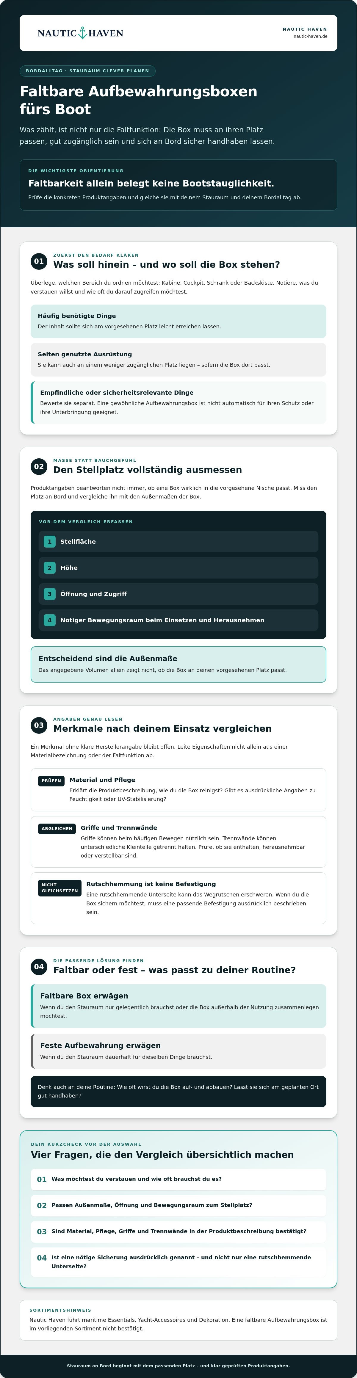 Faltbare aufbewahrungsboxen boot
