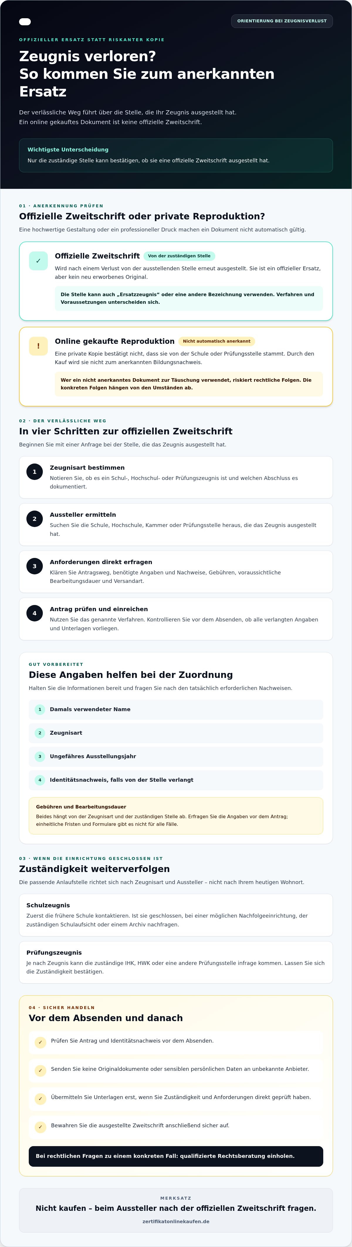 Zeugnis verloren Ersatz kaufen
