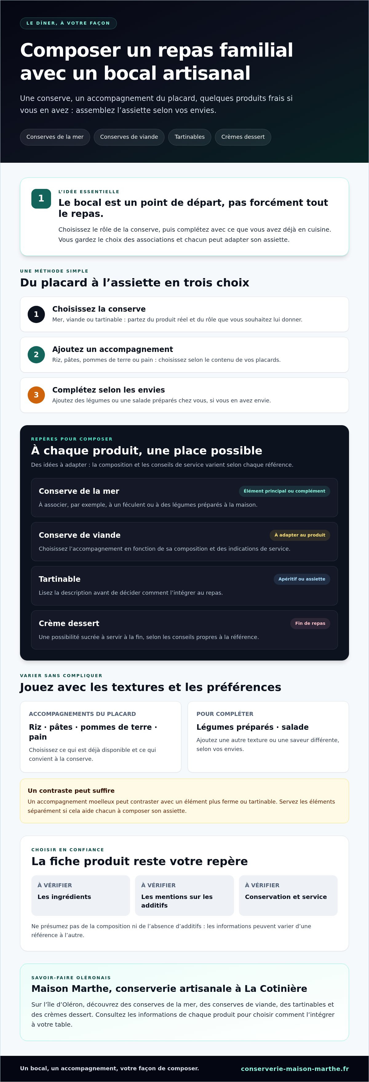 Plats cuisinés artisanaux en bocal