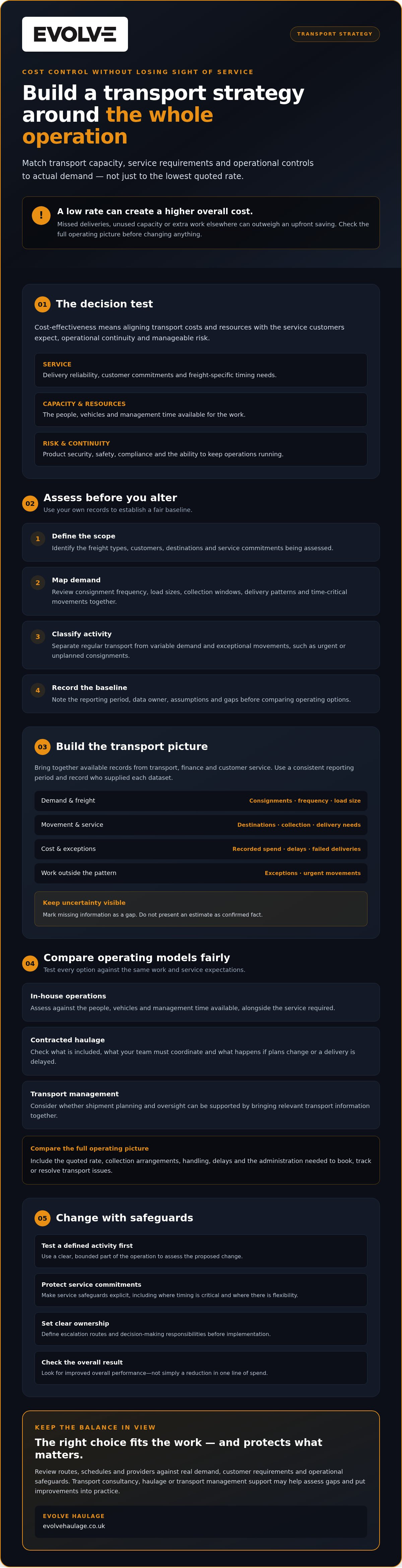 Cost-effective transport strategy