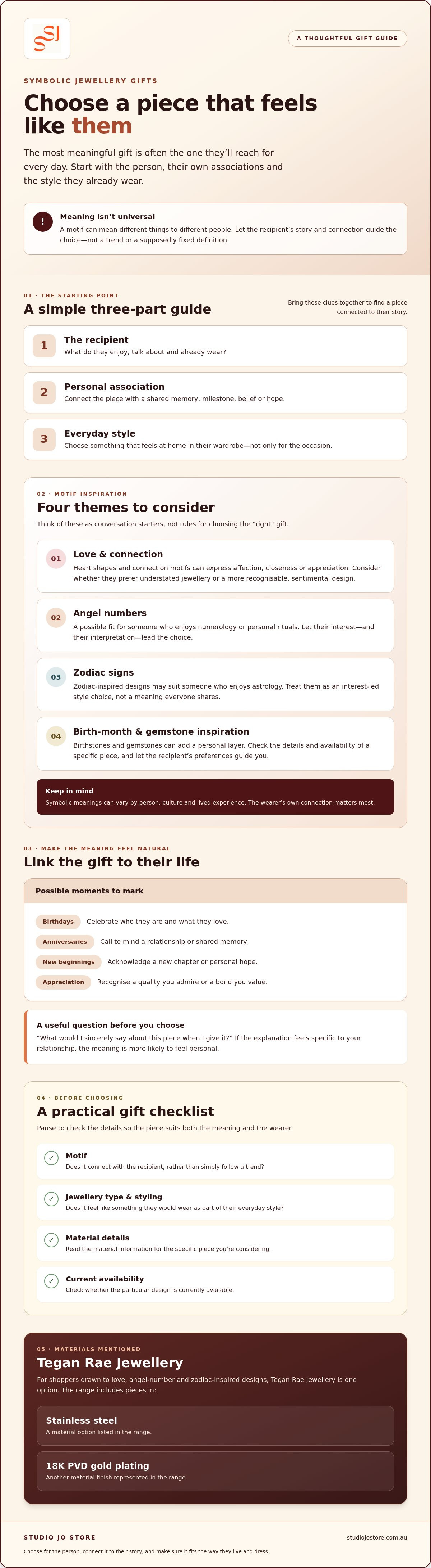 Symbolic jewellery gifts australia