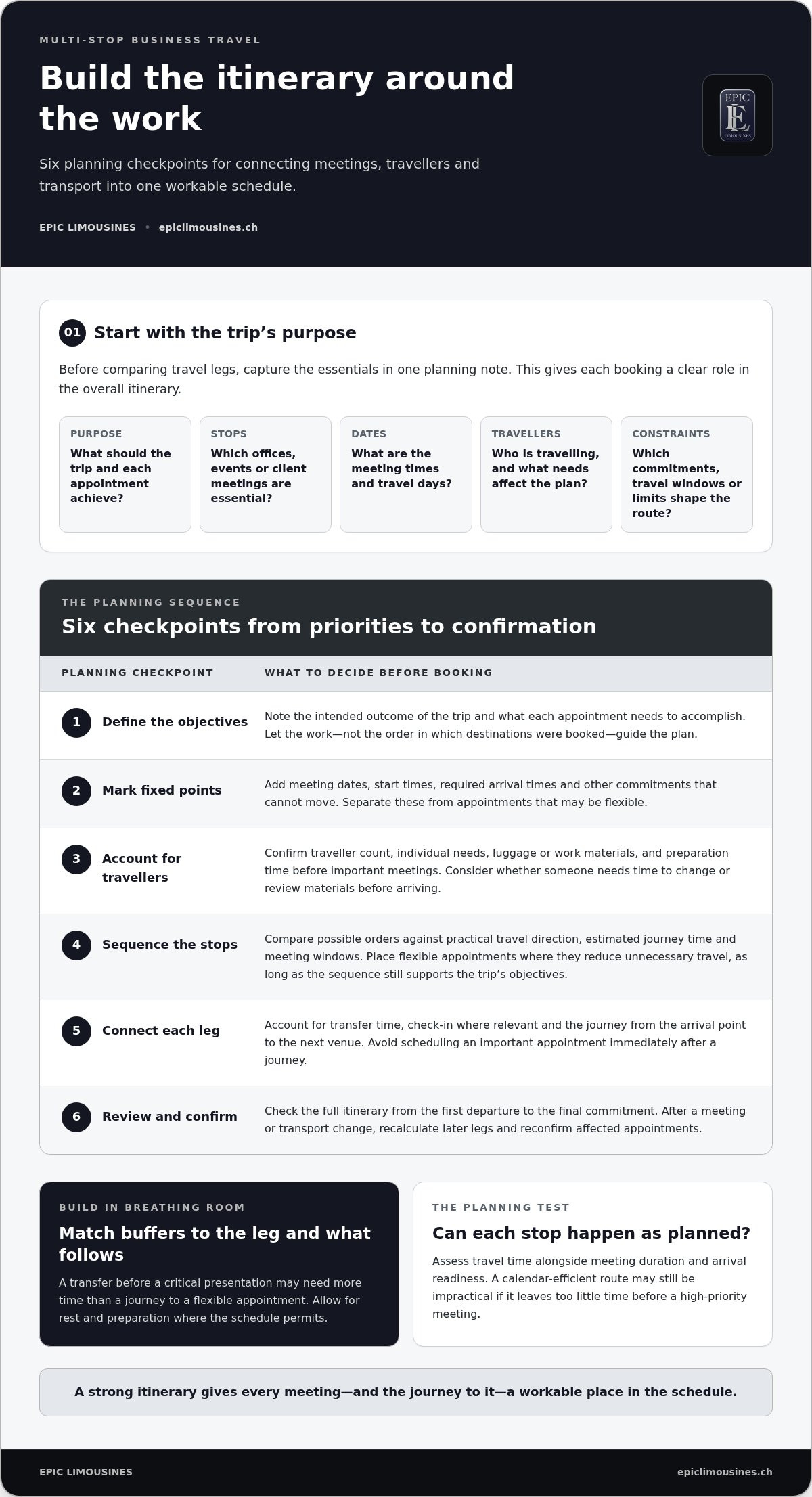How to arrange multi-stop business travel