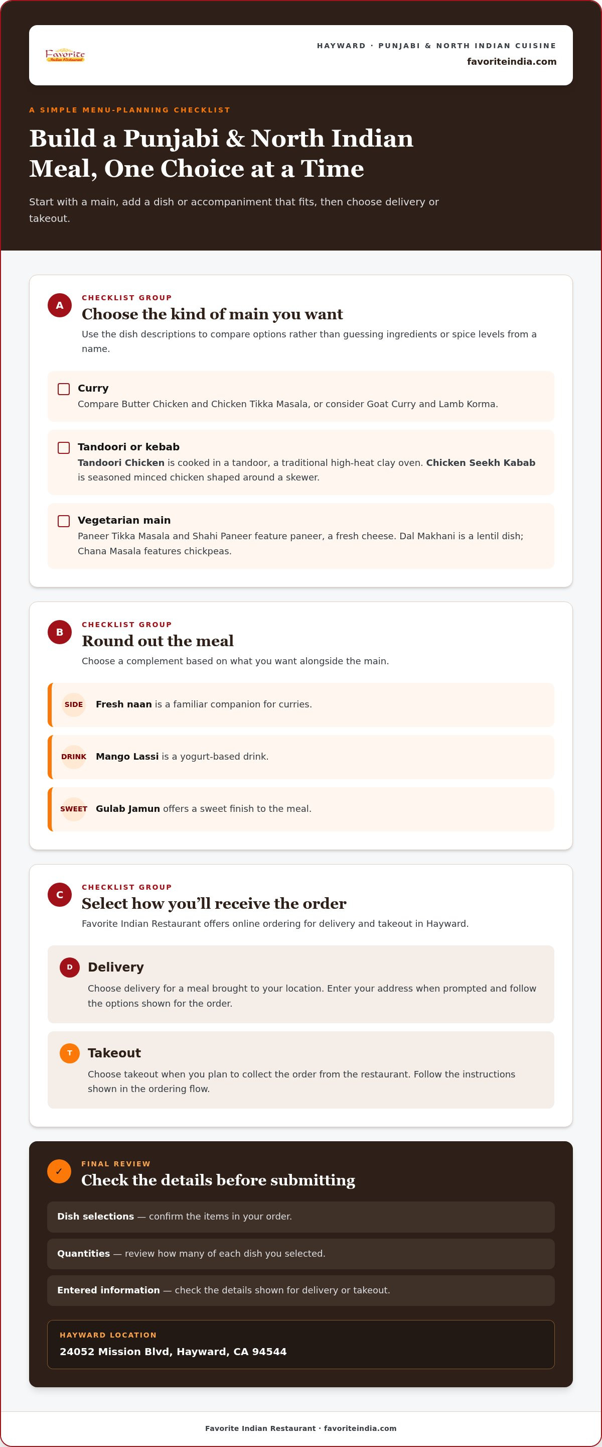 Indian food delivery Hayward