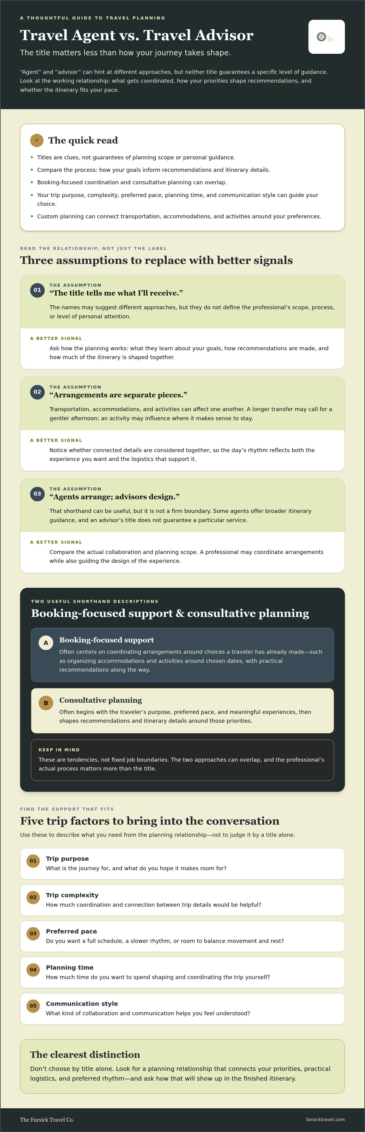 Travel agent vs travel advisor