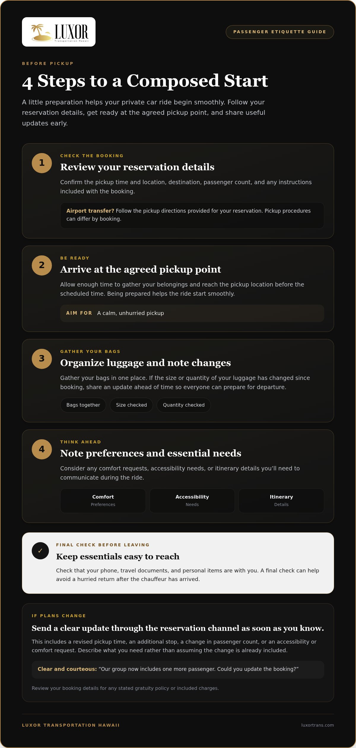 Private car service etiquette guide