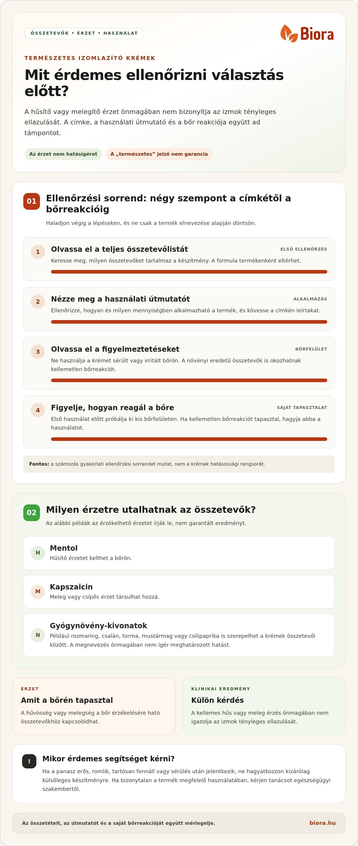 Természetes izomlazító krémek