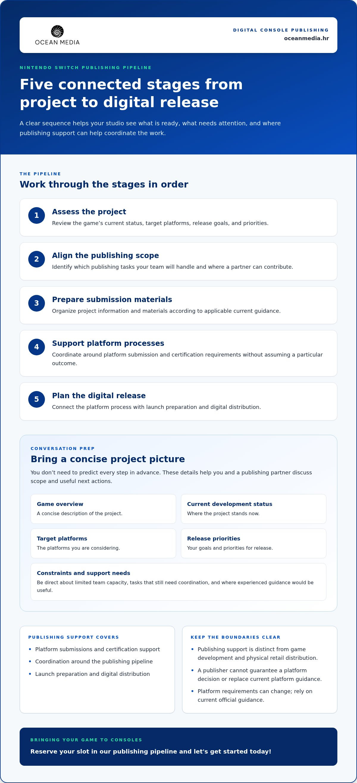Nintendo Switch game publishing services
