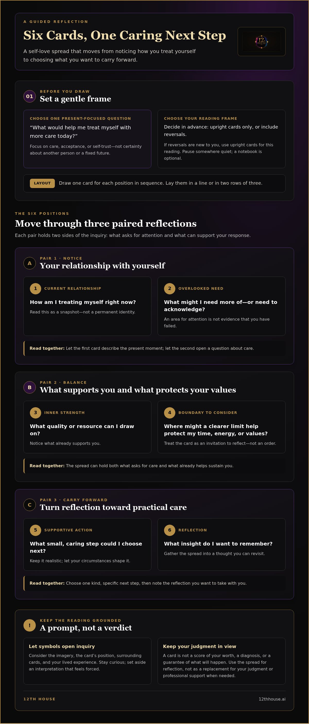 Tarot spread for self-love