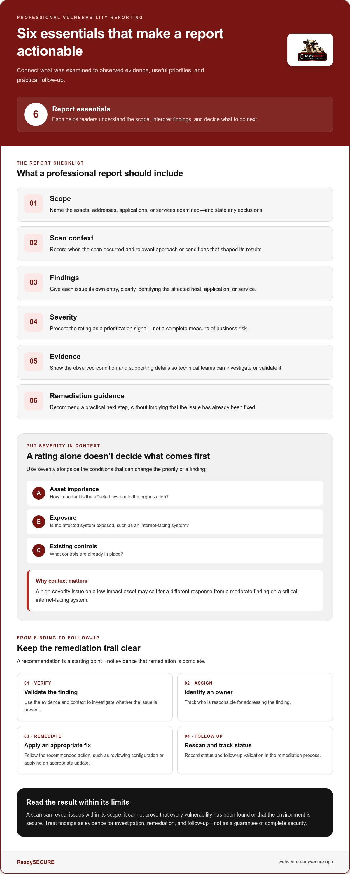 Professional vulnerability reports