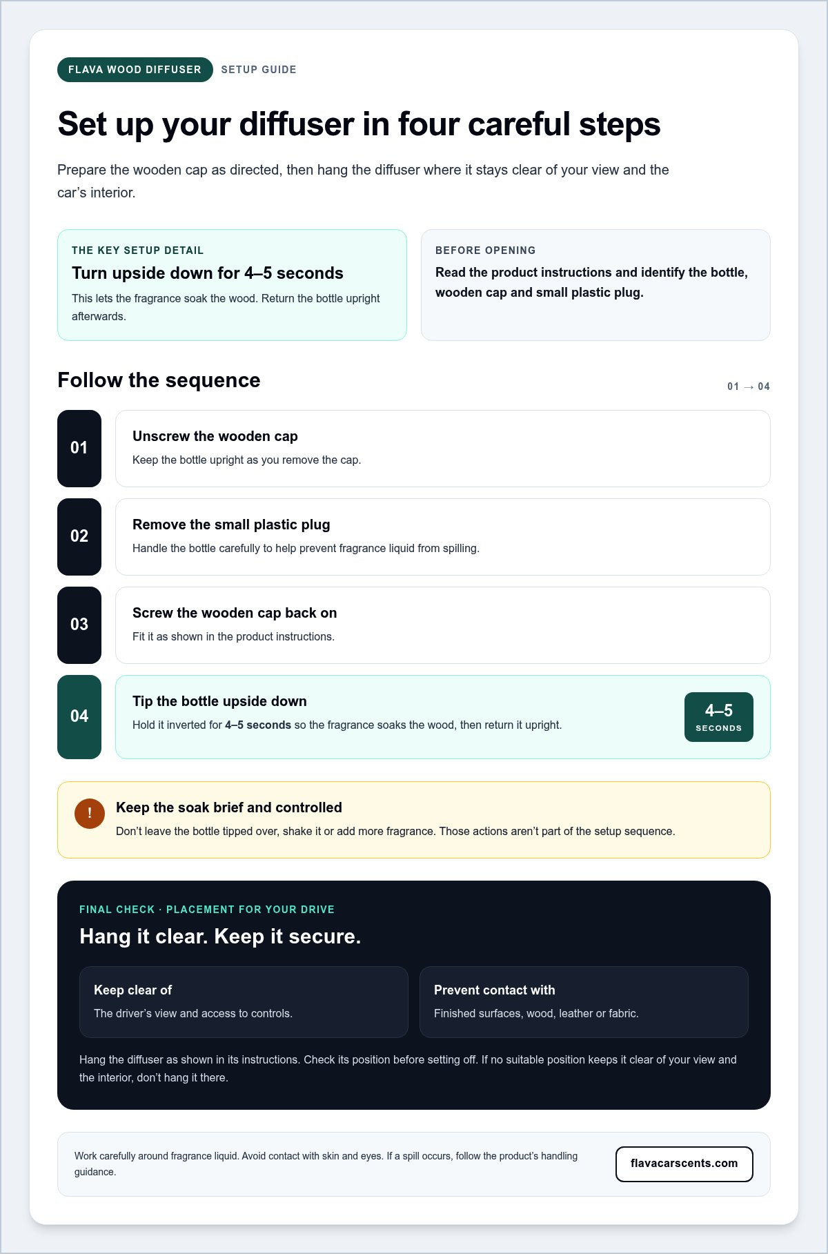 Flava wood diffuser instructions