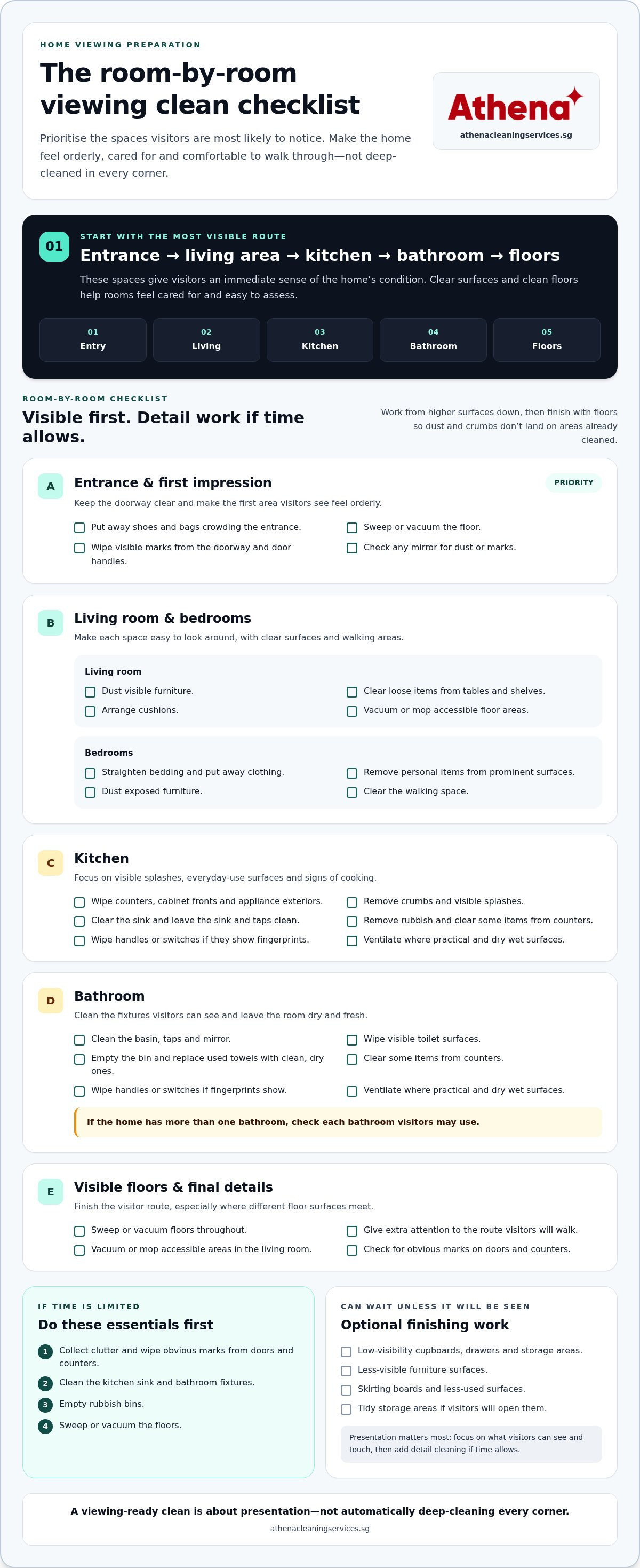 Preparing home for viewing cleaning checklist