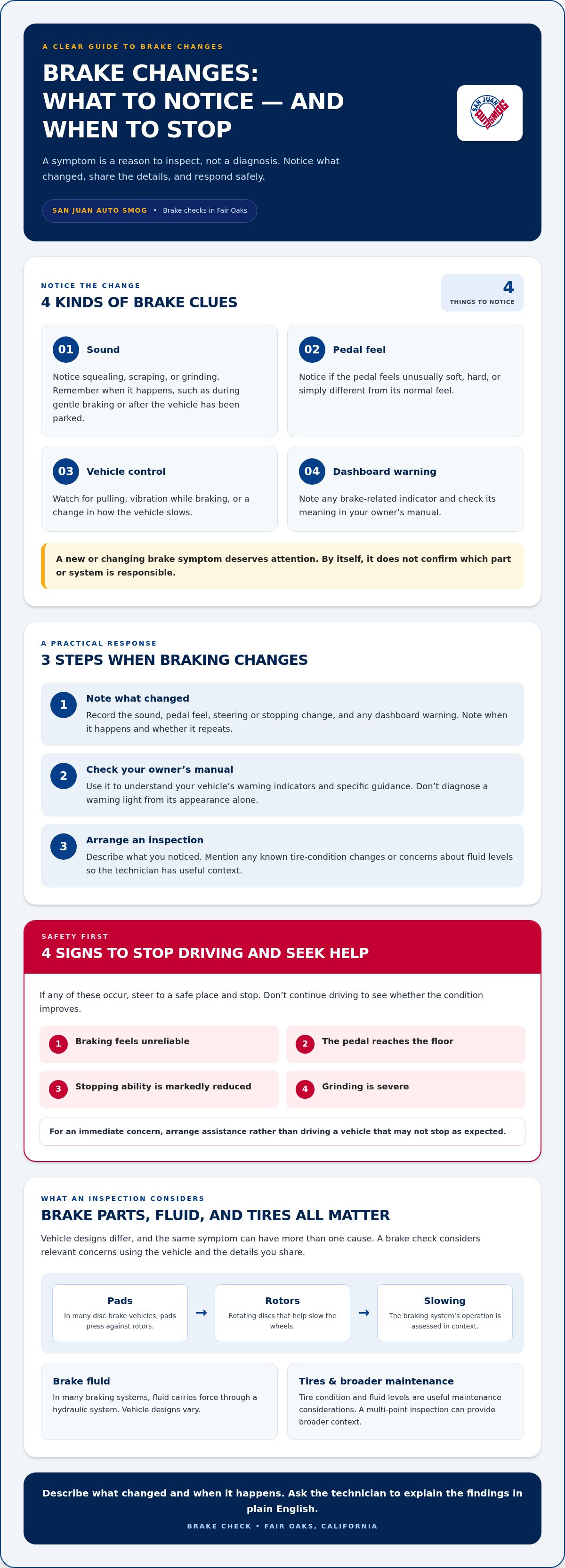 Brake check Fair Oaks
