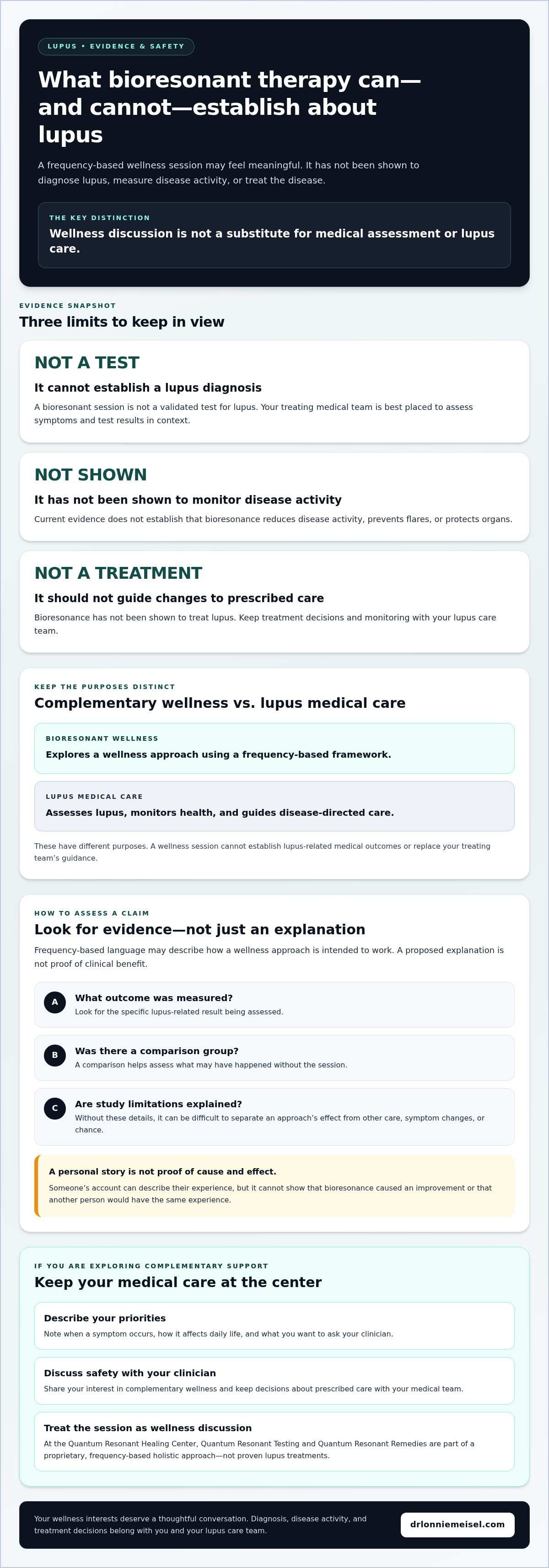Bio-resonant therapy for lupus support