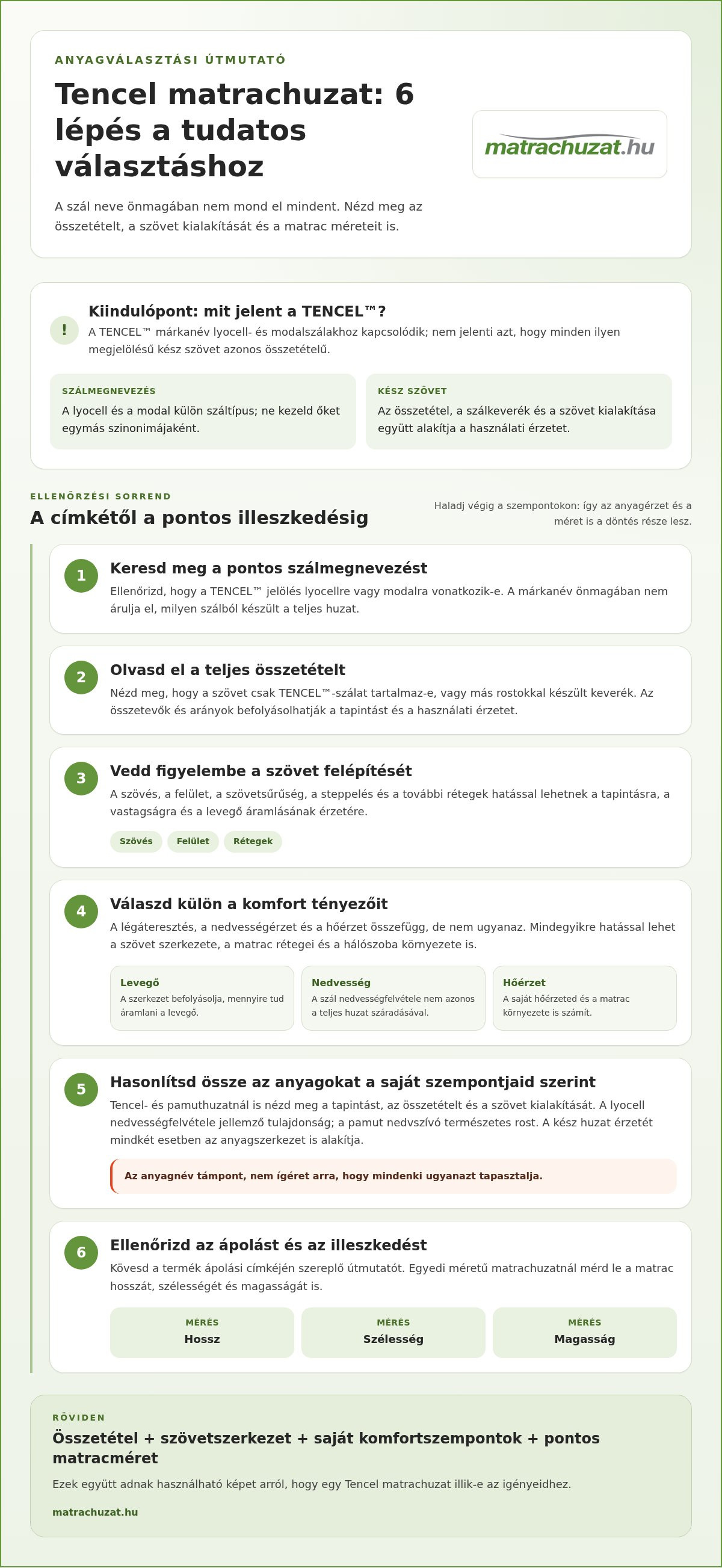 Tencel matrachuzat tulajdonságai