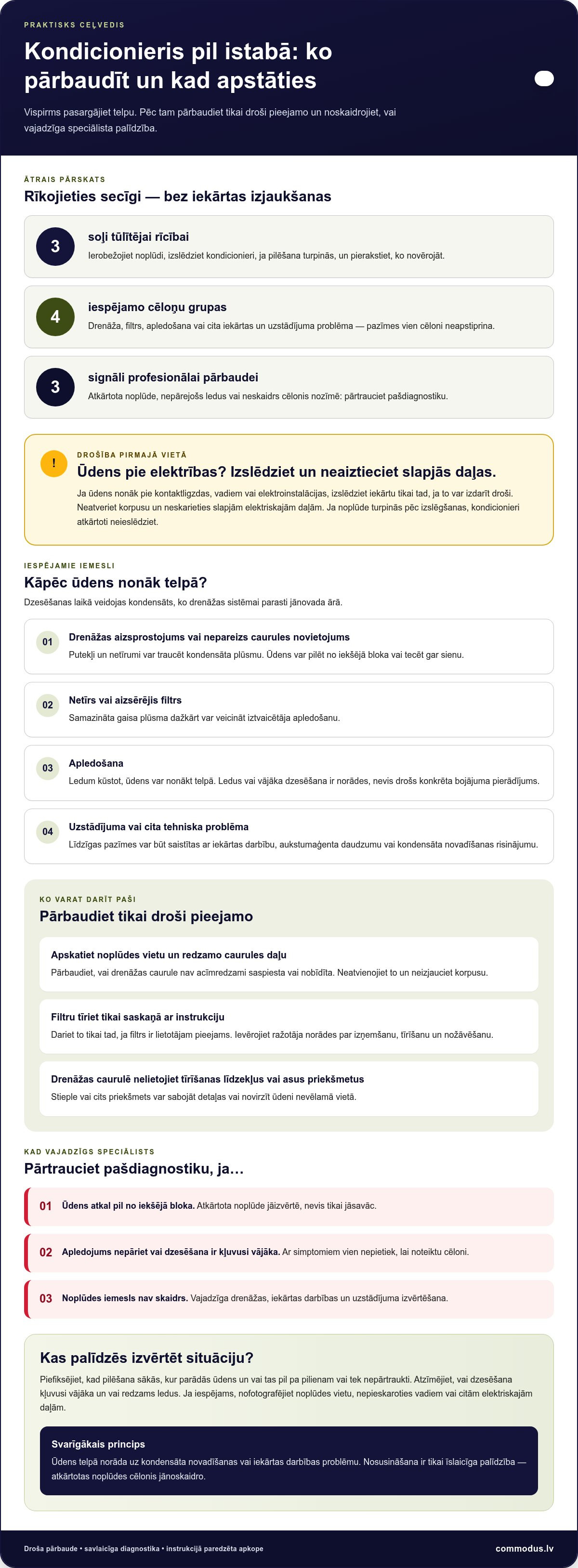 Kondicionieris pil ūdens istabā