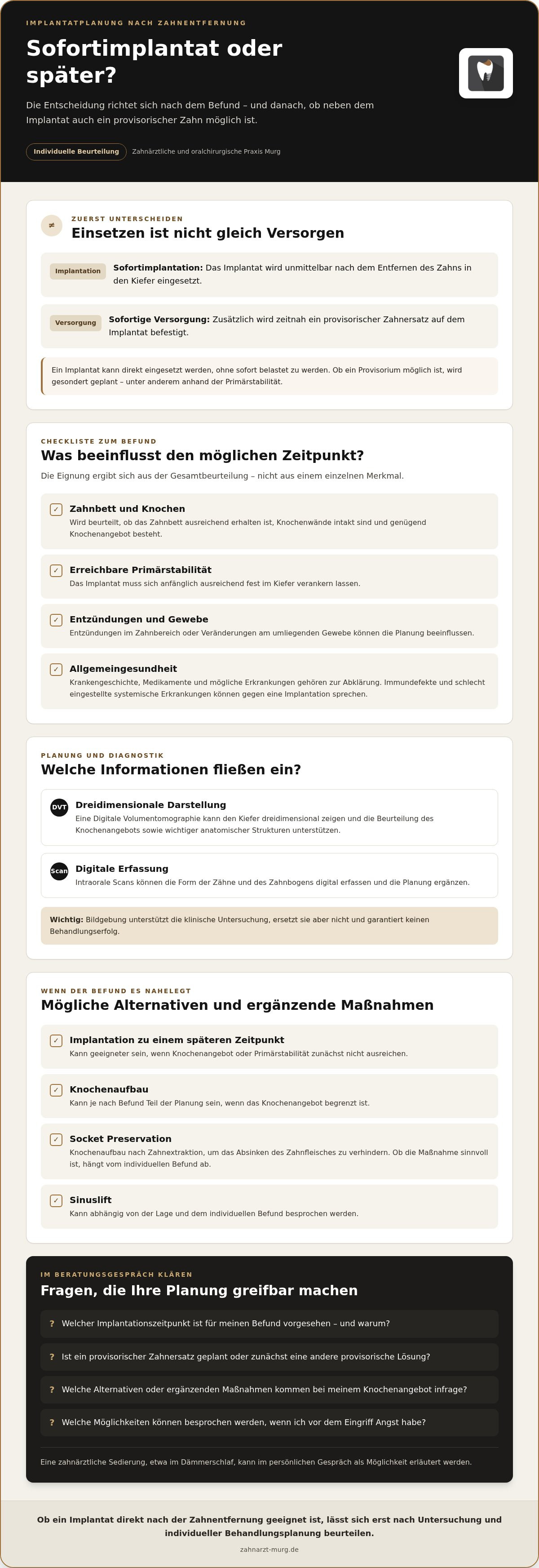 Direkt nach zahnentfernung implantat