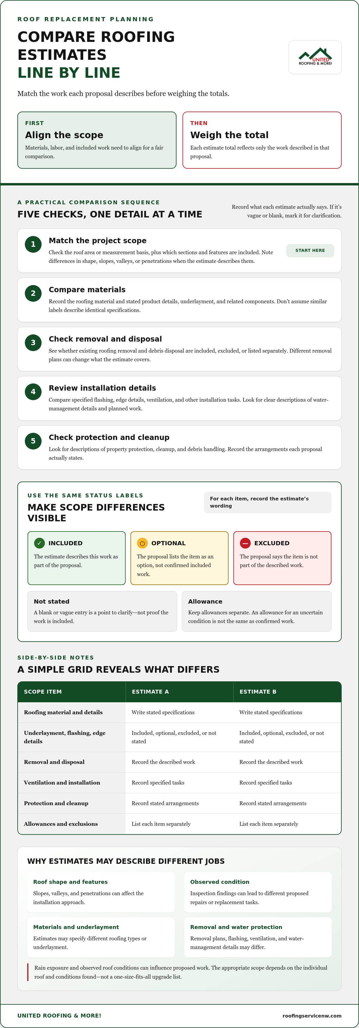 How to compare roofing estimates