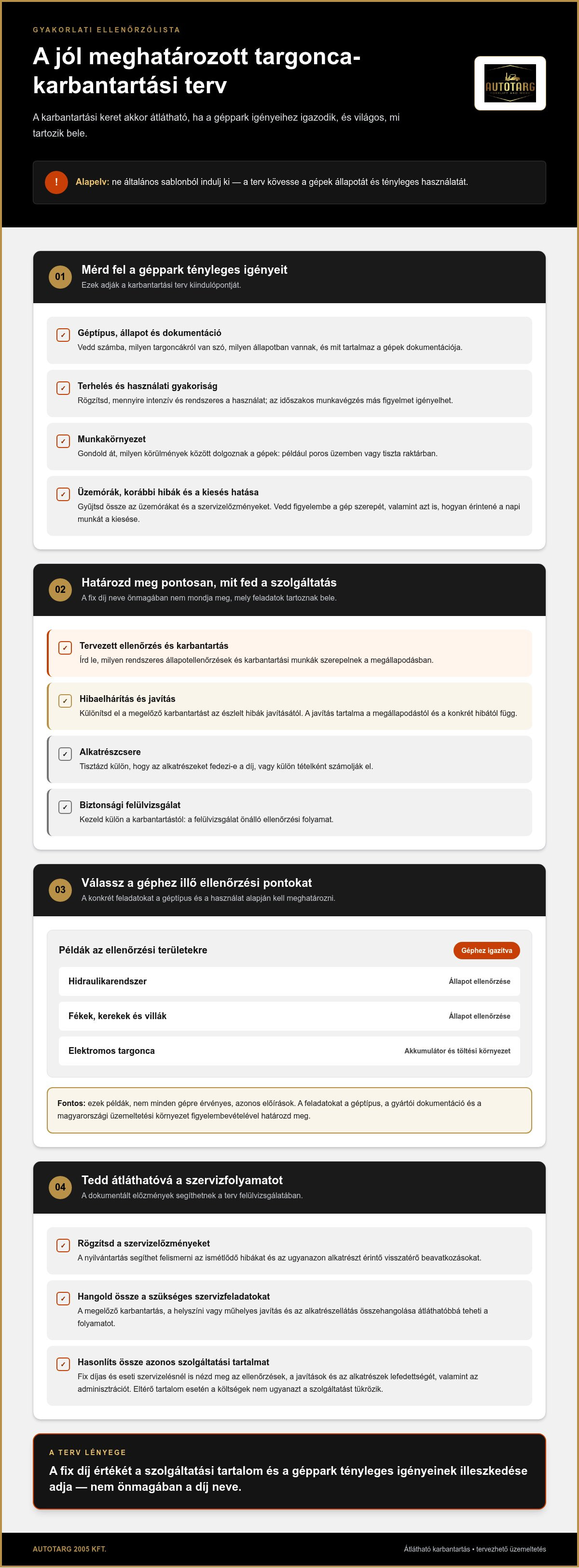 átalánydíjas targonca karbantartás