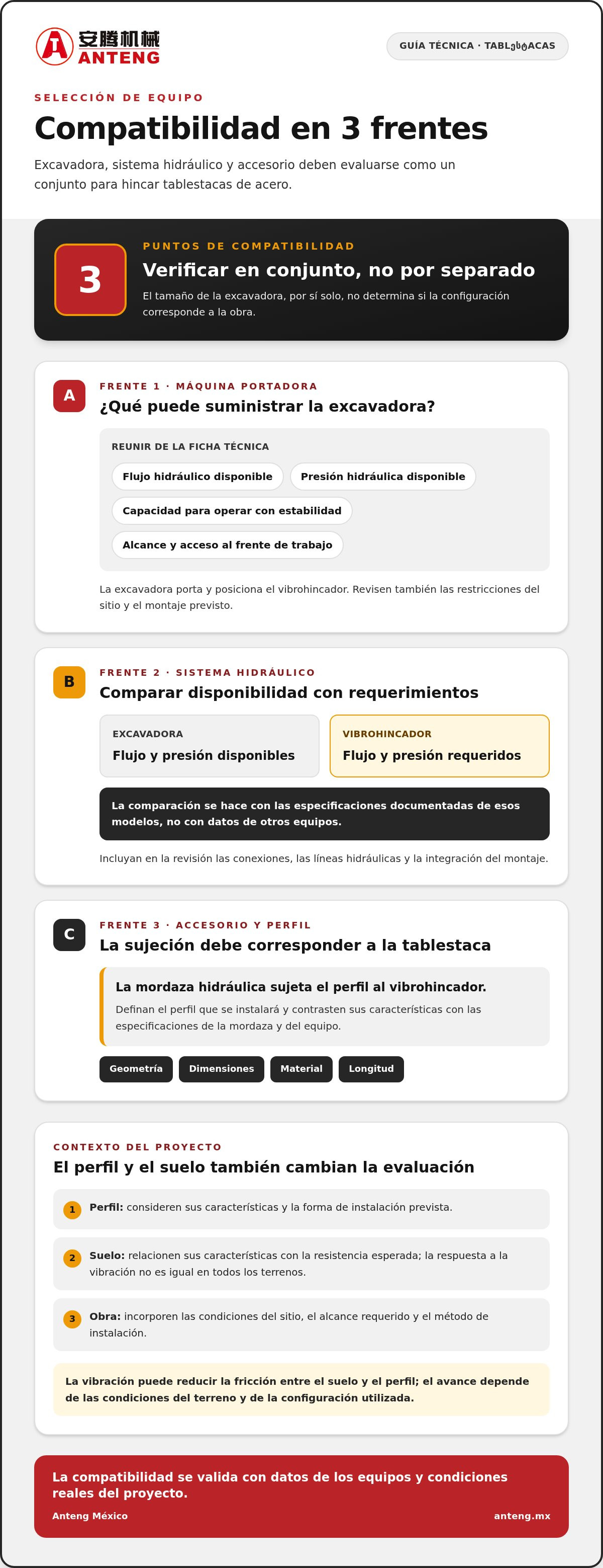 Vibrohincador para excavadora para tablestacas