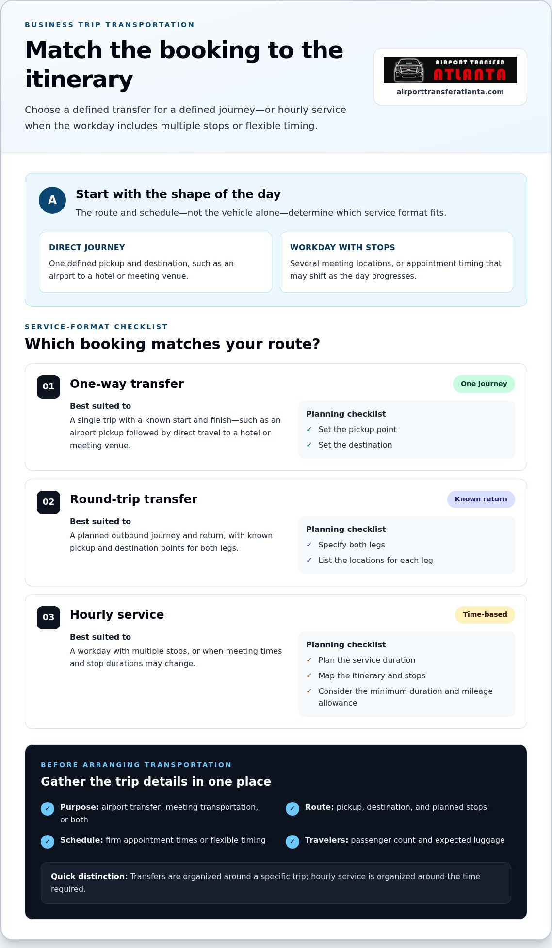 Hiring a driver for business trip