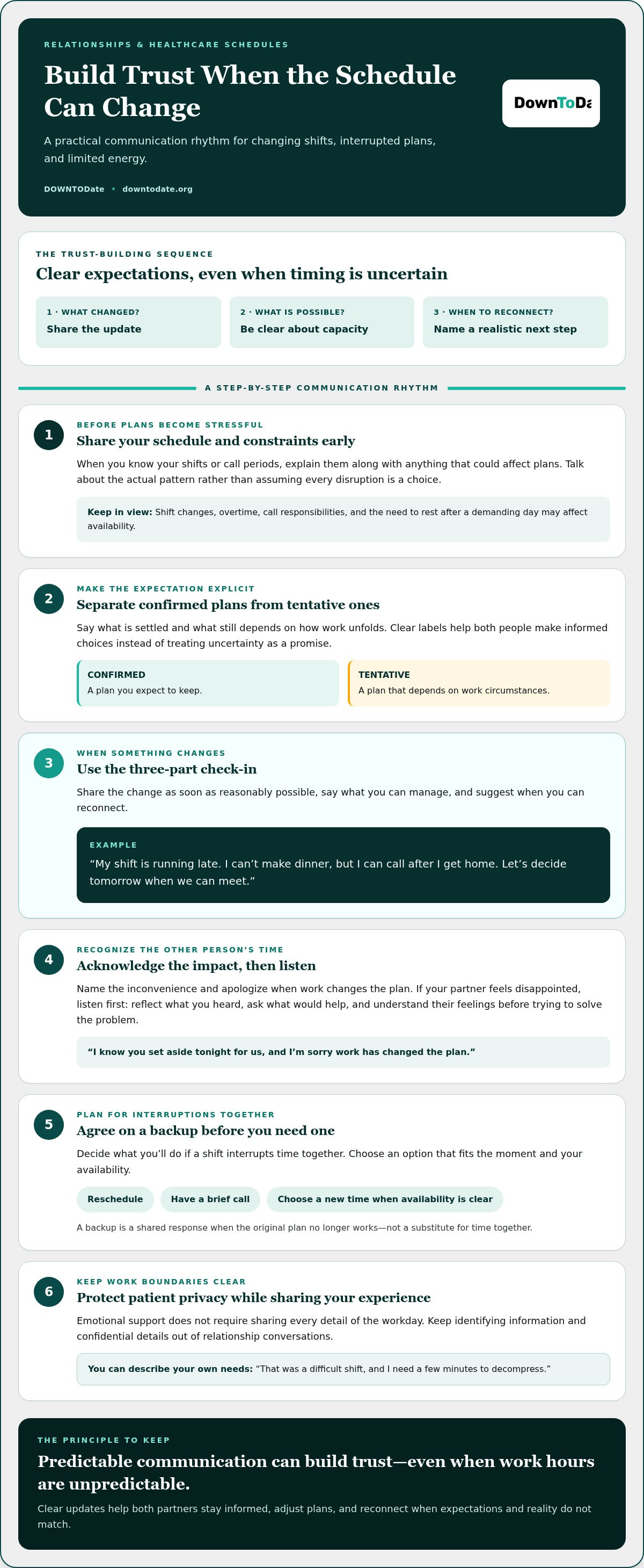 Committed relationships for healthcare workers