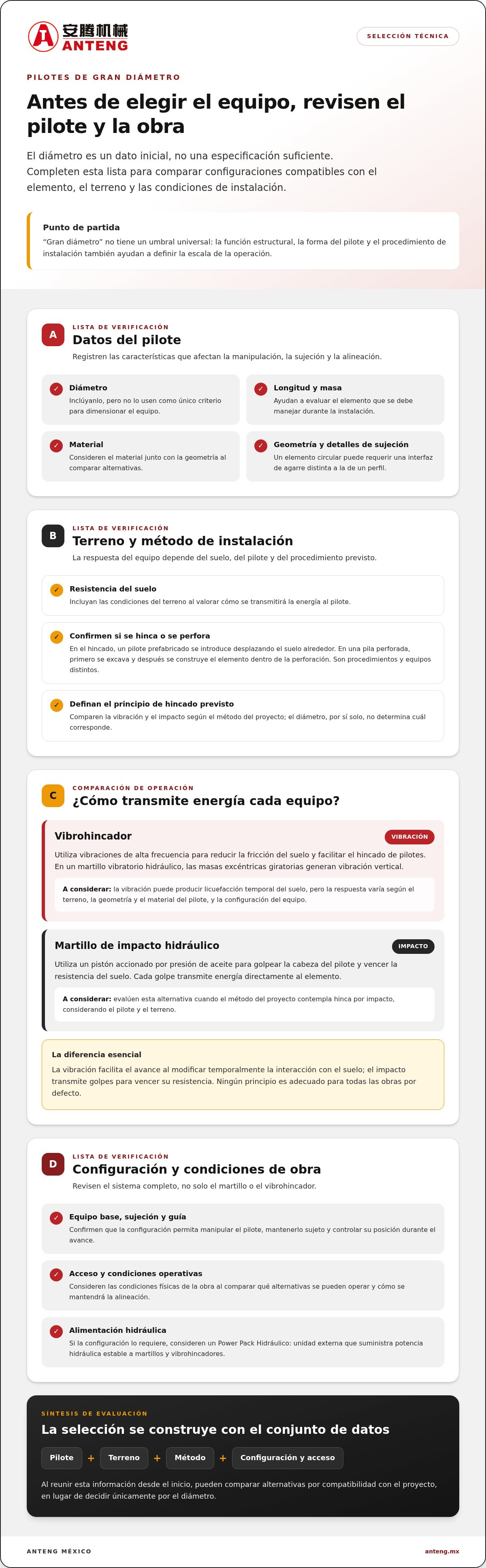 Equipo de hincado para pilotes de gran diámetro