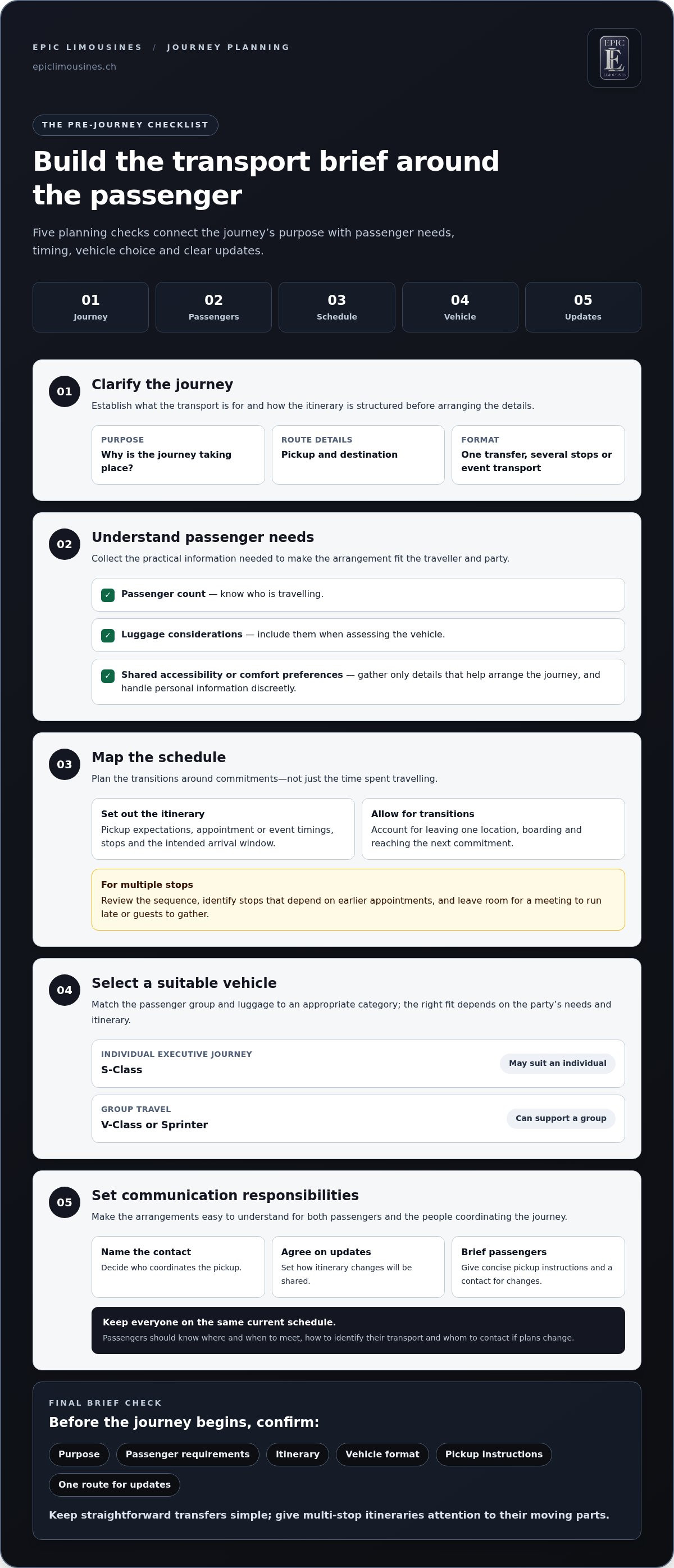Client transportation best practices
