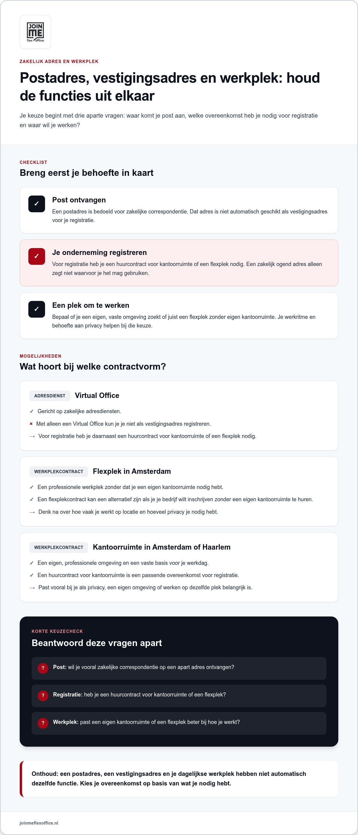 Bedrijf inschrijven op adres zonder kantoor