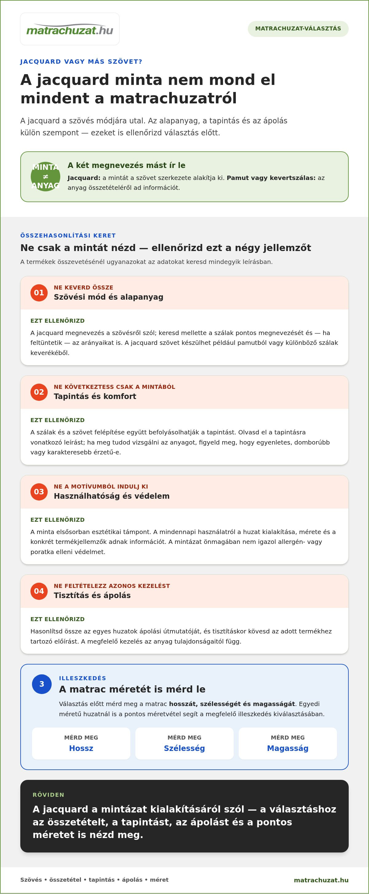 Jacquard szövésű matrachuzat