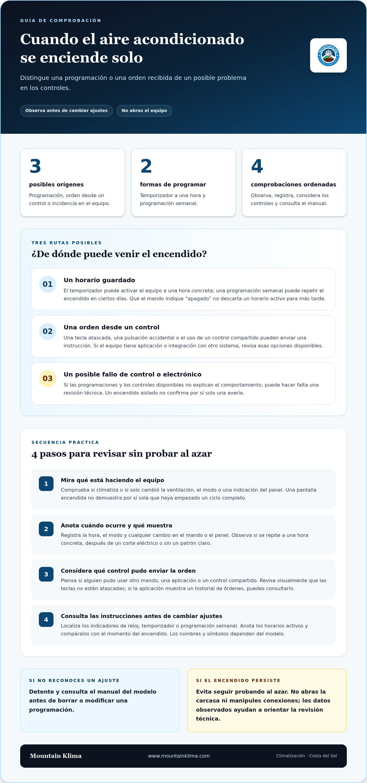 El aire acondicionado se enciende solo