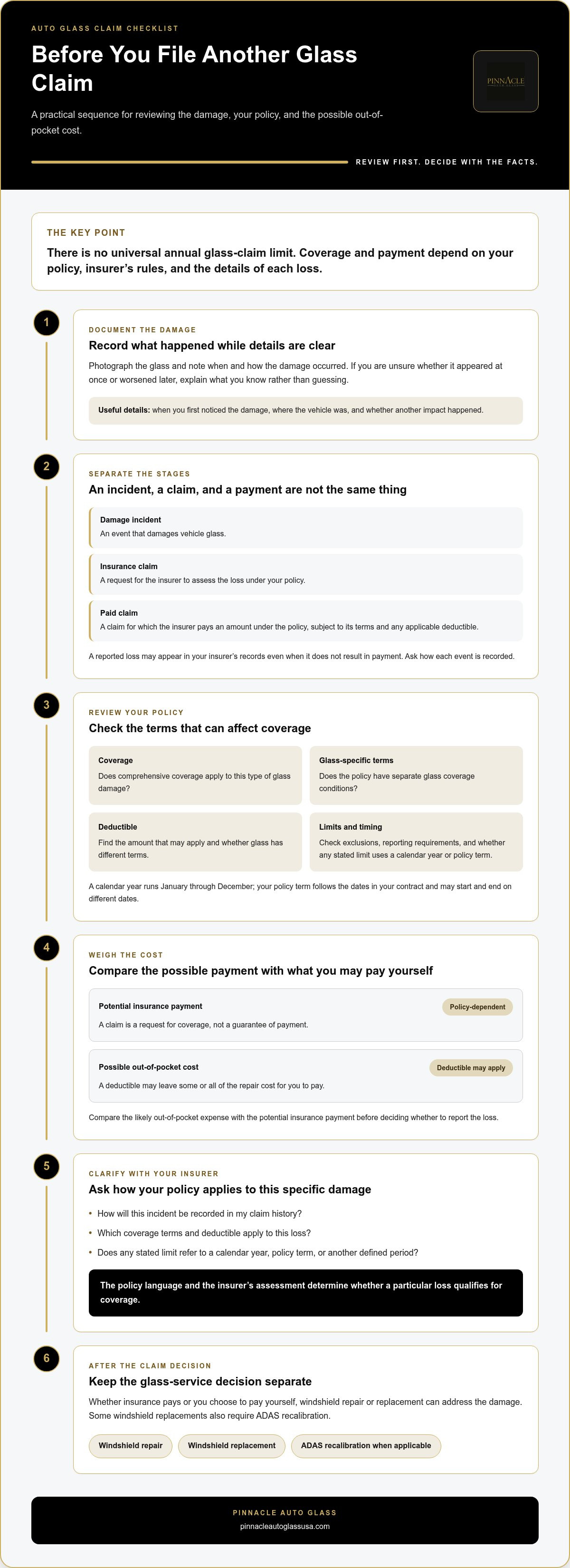 How many glass claims can you file per year