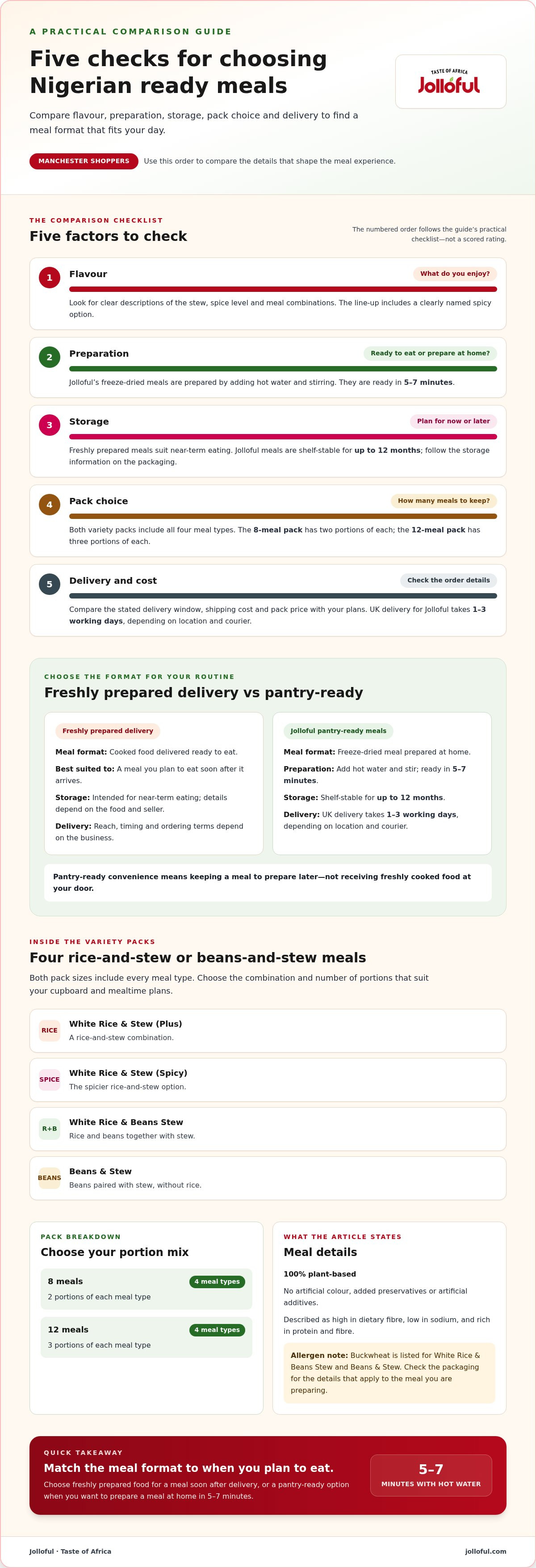 Nigerian ready meals UK
