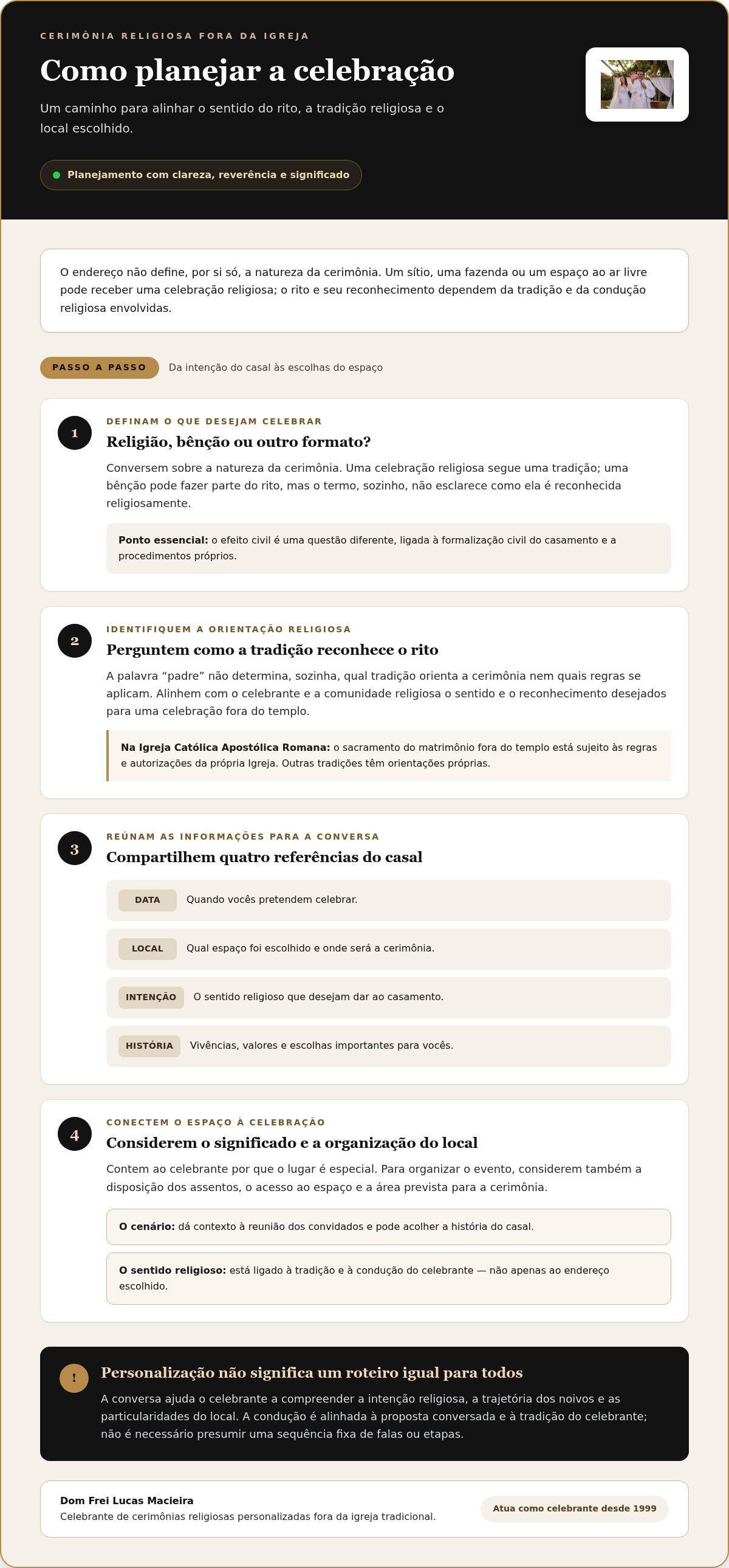 Padre para casamento fora da igreja