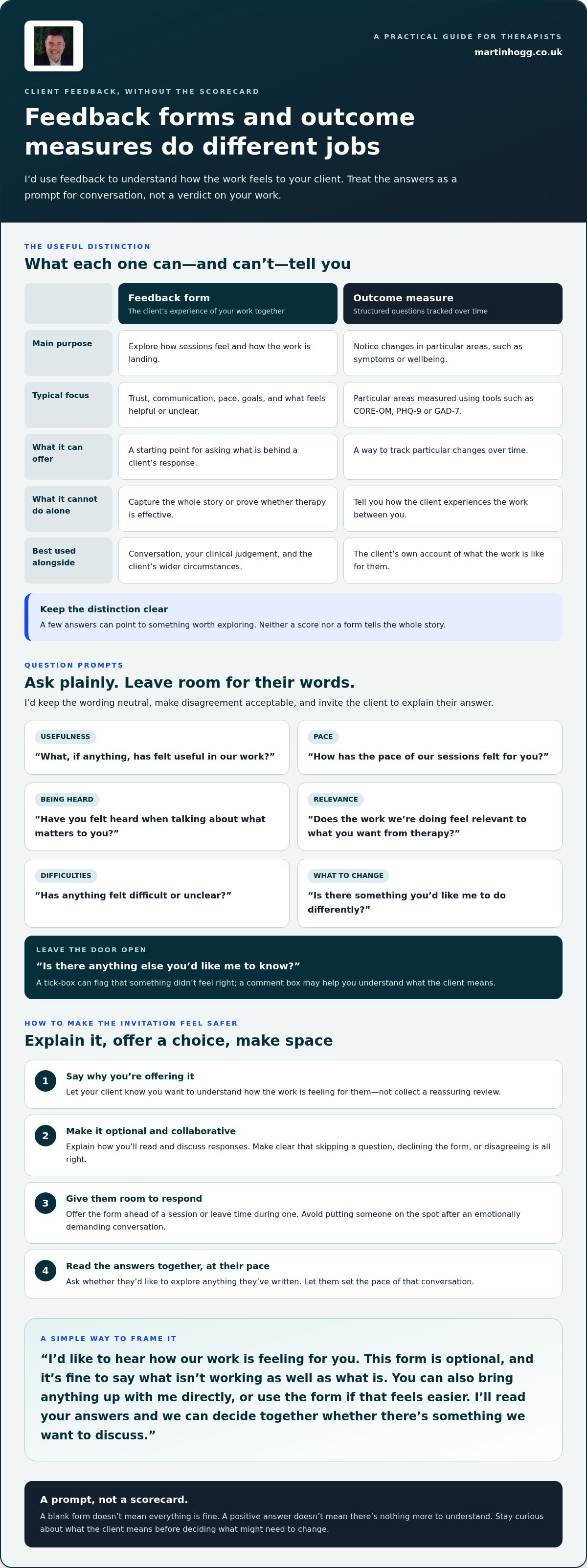 Using feedback forms in therapy