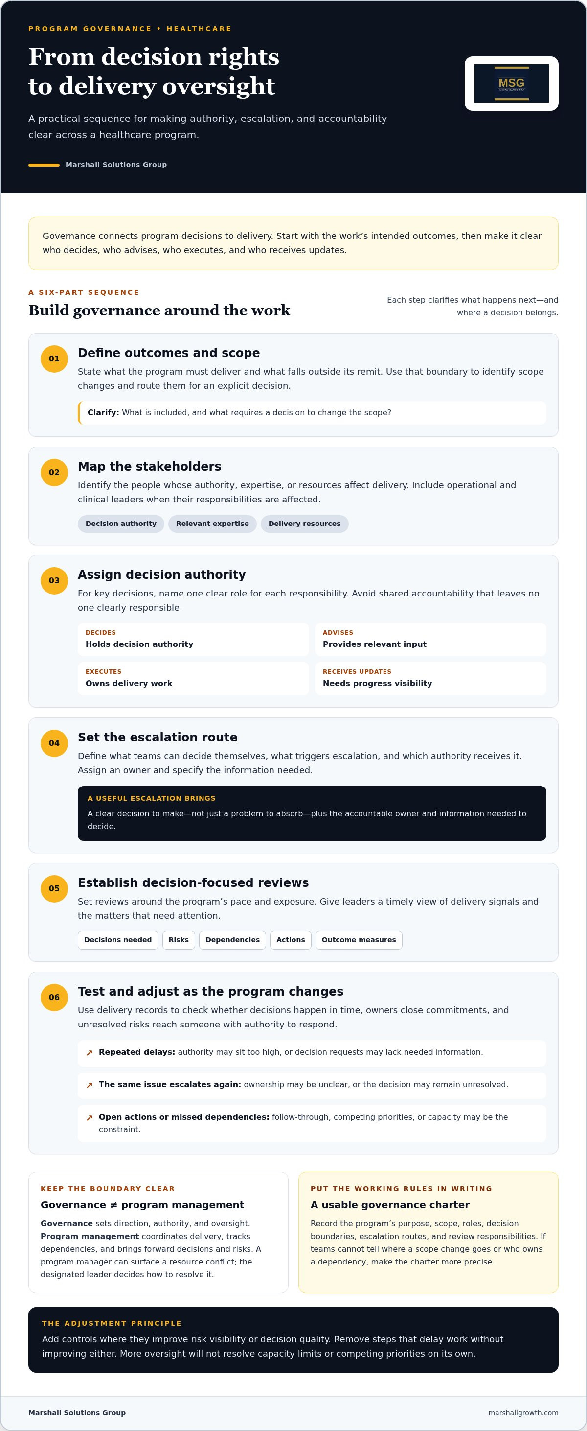 Healthcare program governance