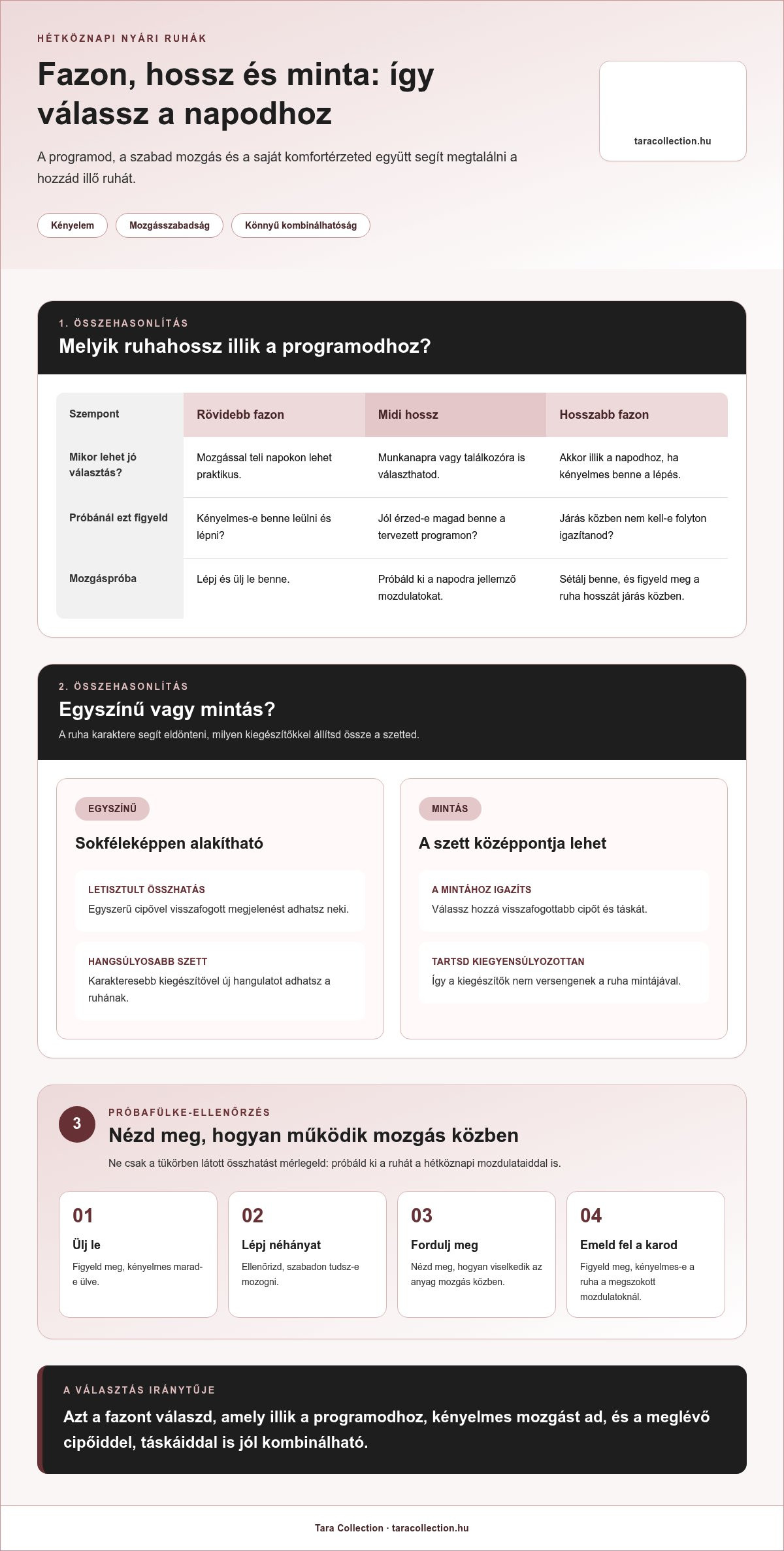 Nyári női ruhák hétköznapokra
