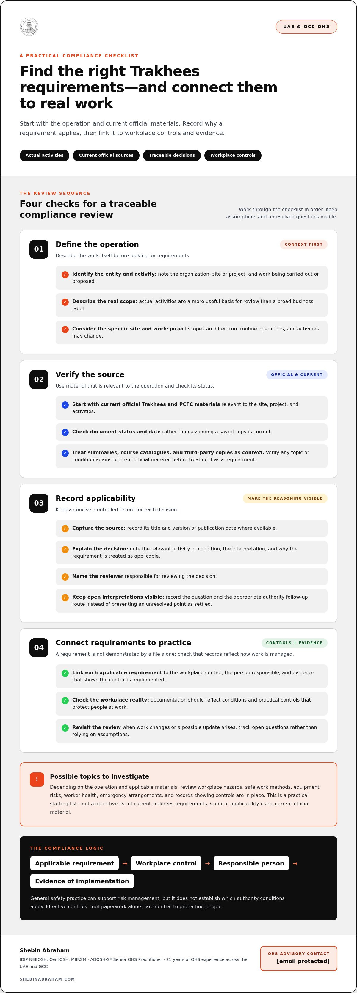 Trakhees OHS compliance requirements