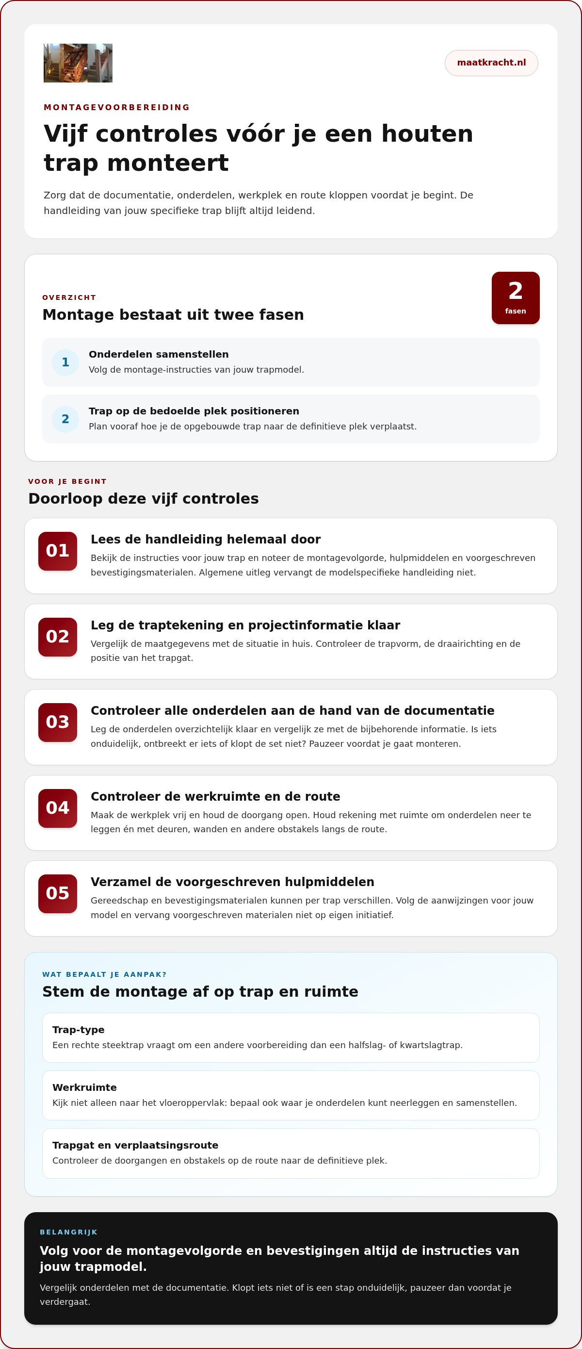 Montage handleiding houten trap