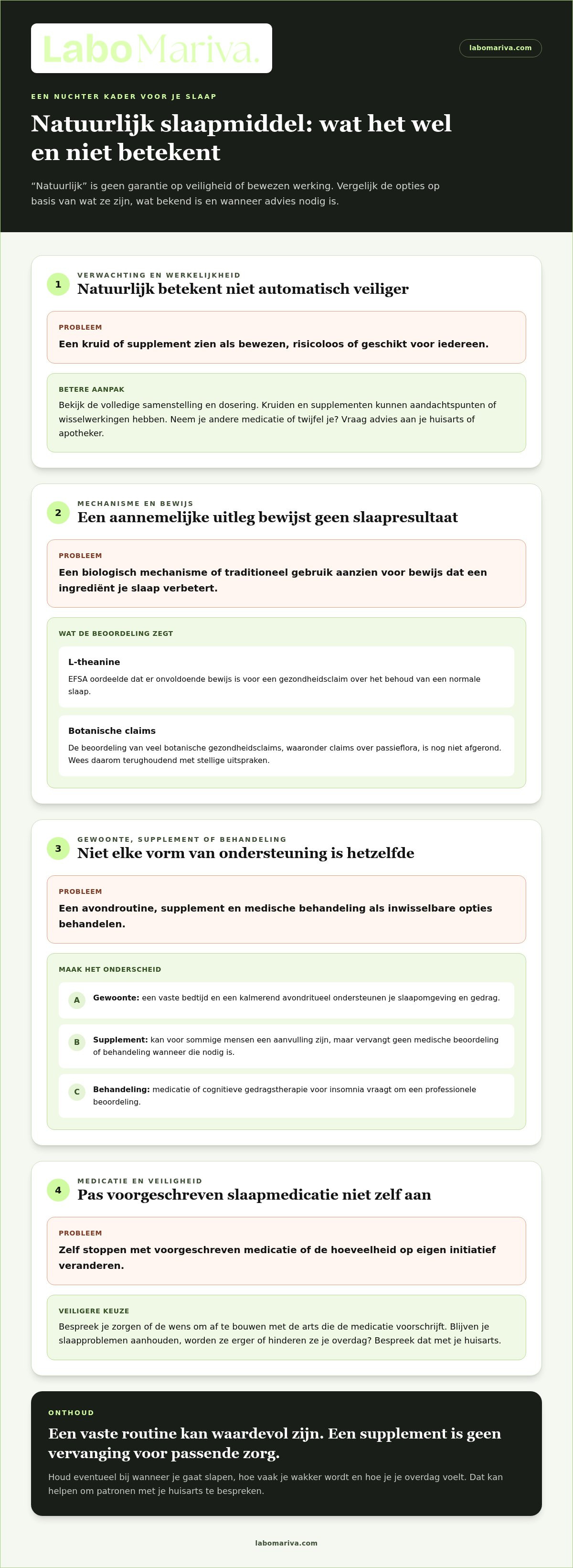 Natuurlijk slaapmiddel ipv medicatie