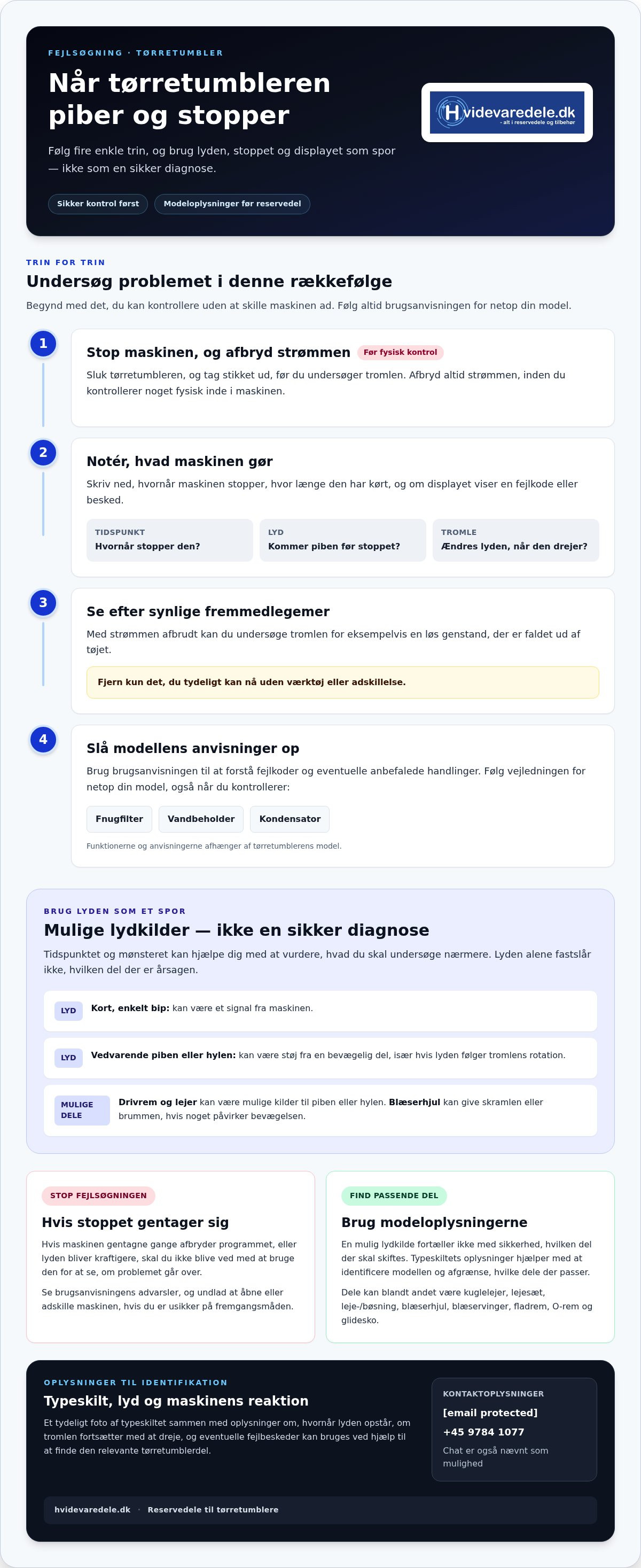 Tørretumbler piber og stopper