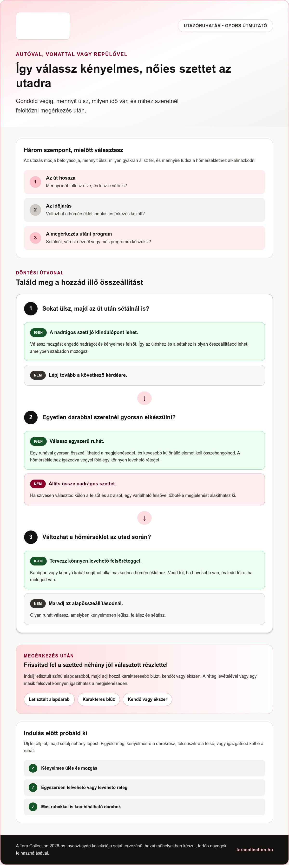 Utazáshoz kényelmes szettek nőknek