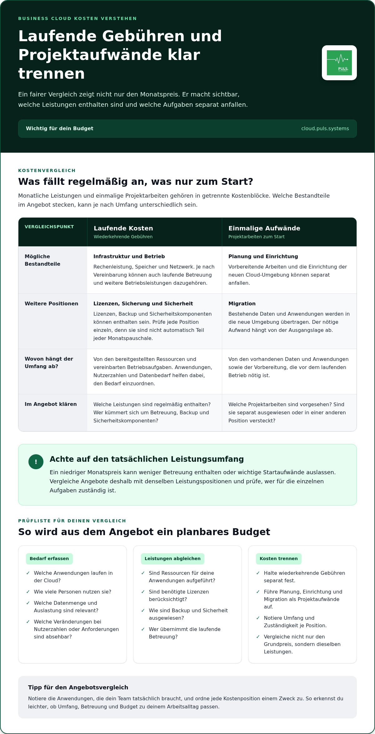 Business Cloud Kosten