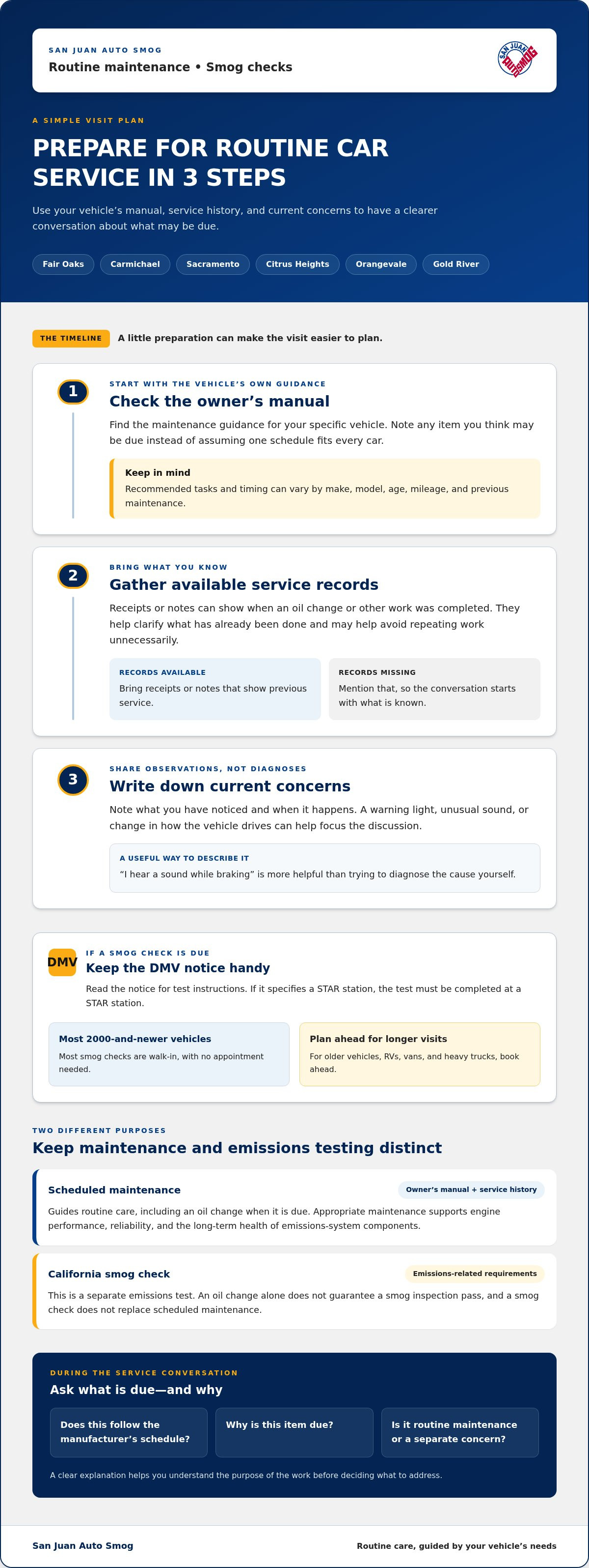Routine car service Fair Oaks