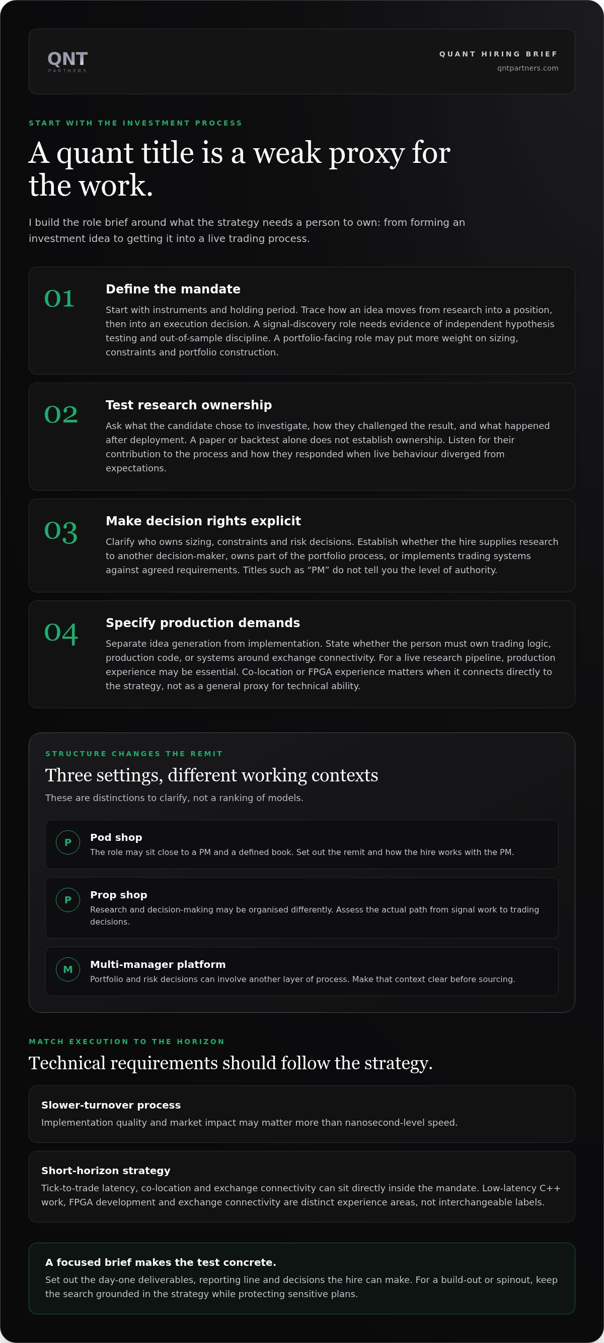 Quantitative investment strategies recruitment firm