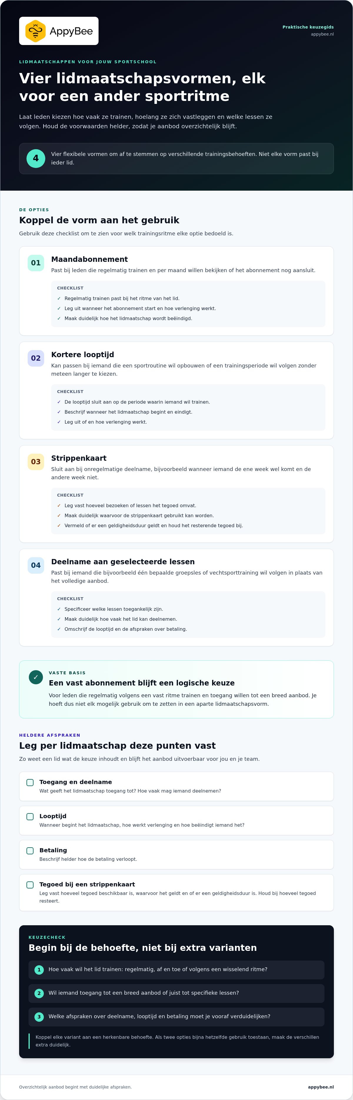 Flexibele lidmaatschappen aanbieden