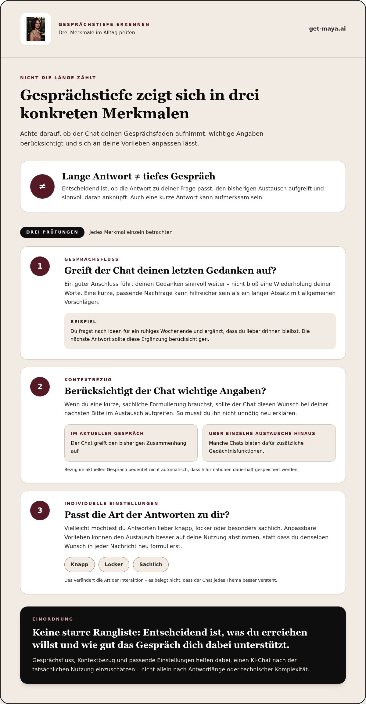 Ki chat tiefe stufen